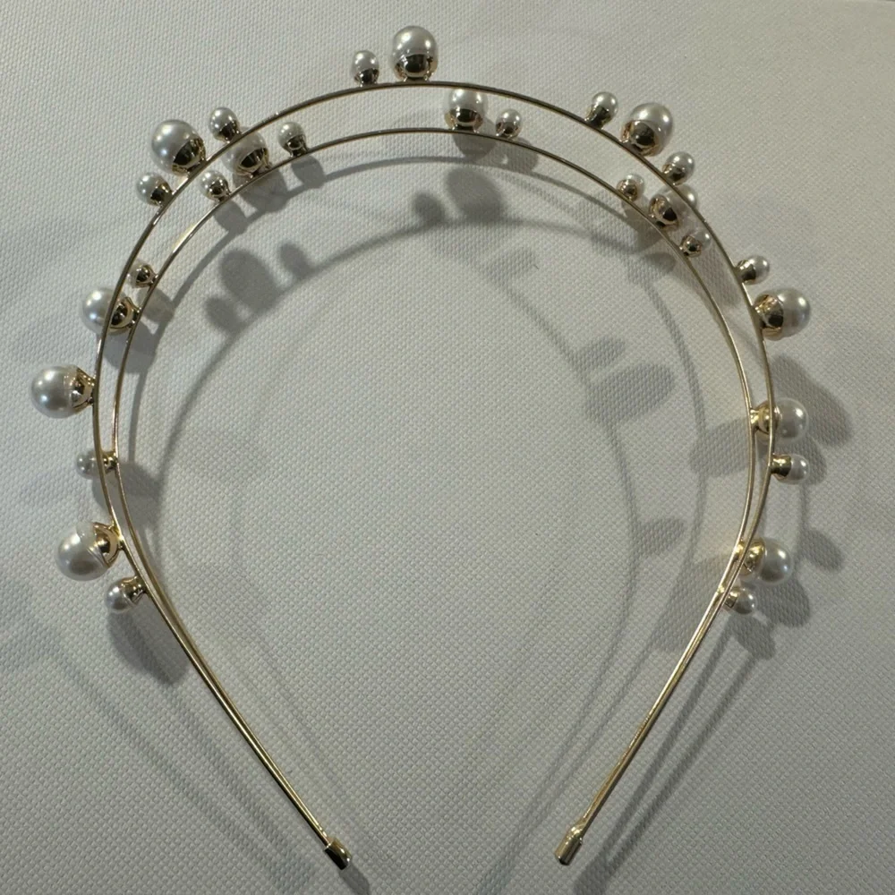 New double row faux pearl Headpiece Wedding  ✨💕✨